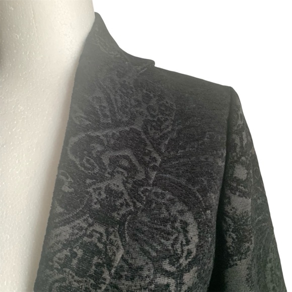 Liz Claiborne Classics Blazer Brocade Jacket Paisley Baroque Black on Black S - Picture 6 of 14